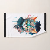 Aquarellkatze im Steampunkstil Badhandtuch Set (Handtuch)