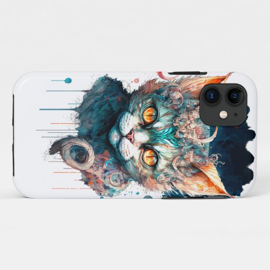 Aquarellkatze im Steampunkstil Case-Mate iPhone Hülle (Rückseite (Horizontal))