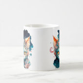 Aquarellkatze im Steampunkstil Kaffeetasse (Mittel)
