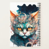Aquarellkatze im Steampunkstil Planer (Rückseite)