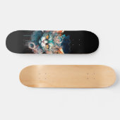 Aquarellkatze im Steampunkstil Skateboard (Horizontal)