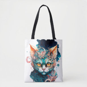 Aquarellkatze im Steampunkstil Tasche