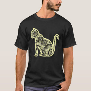 Aquarellkatze Mandala Fraktal Geometrie Goo T-Shirt