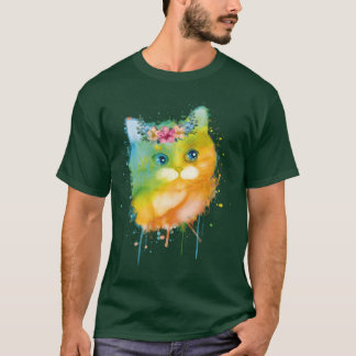 Aquarellkatze Meowcat Liebhaber Katze niedliche Ka T-Shirt