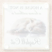 Aquarellkatze und Goldrahmen Glasuntersetzer (Rückseite)