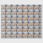 Aquarellkatzen in Schneeflocken Geschenkpapier (Flach)