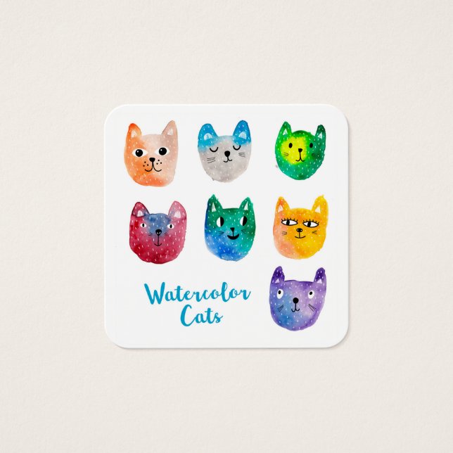 Aquarellkatzen und Freunde (Vorderseite)