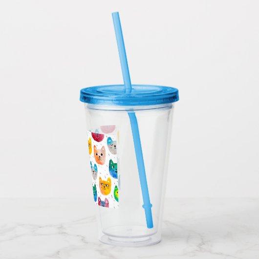 Aquarellkatzen und Freunde Acryltrinkbecher (Links)