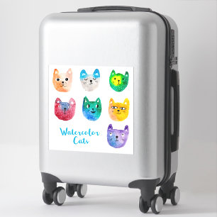 Aquarellkatzen und Freunde Aufkleber