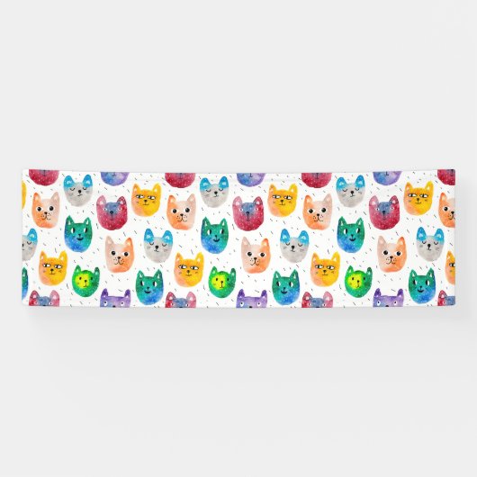 Aquarellkatzen und Freunde Banner (Horizontal)