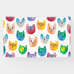 Aquarellkatzen und Freunde Banner