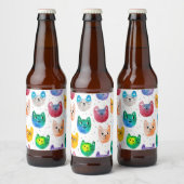 Aquarellkatzen und Freunde Bierflaschenetikett (Flaschen)