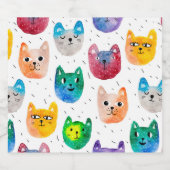 Aquarellkatzen und Freunde Bierflaschenetikett (Einzelnes Label)