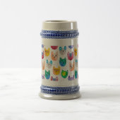 Aquarellkatzen und Freunde Bierglas (Mittel)