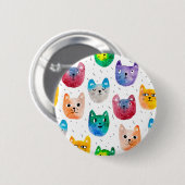Aquarellkatzen und Freunde Button (Vorne & Hinten)