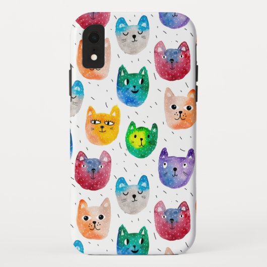 Aquarellkatzen und Freunde Case-Mate iPhone Hülle (Rückseite)