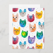 Aquarellkatzen und -freunde dankeskarte (Vorne/Hinten)