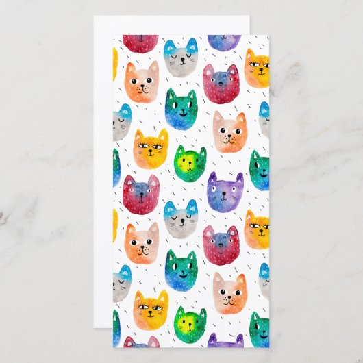 Aquarellkatzen und Freunde Dankeskarte (Vorne/Hinten)