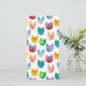 Aquarellkatzen und Freunde Dankeskarte (Stehend Vorderseite)