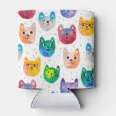 Aquarellkatzen und Freunde Dosenkühler (Rückseite)