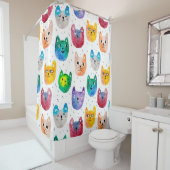 Aquarellkatzen und Freunde Duschvorhang (Beispiel)