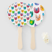 Aquarellkatzen und Freunde Fächer (Vorne und Hinten)