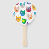 Aquarellkatzen und Freunde Fächer (Rückseite)