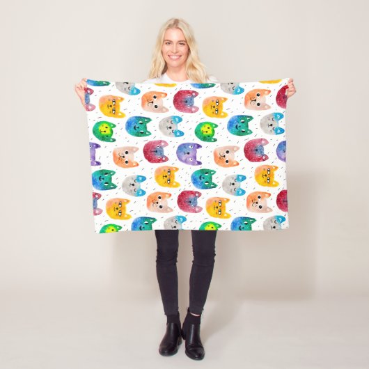 Aquarellkatzen und Freunde Fleecedecke (Beispiel)