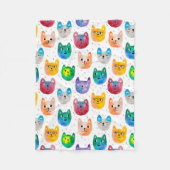 Aquarellkatzen und Freunde Fleecedecke (Vorderseite)