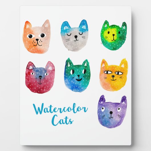 Aquarellkatzen und Freunde Fotoplatte (Vorderseite)