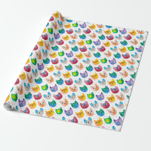 Aquarellkatzen und Freunde Geschenkpapier