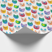 Aquarellkatzen und Freunde Geschenkpapier (Ecke)