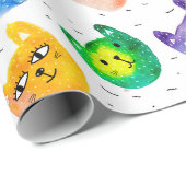 Aquarellkatzen und Freunde Geschenkpapier (Rolleneckpunkt)