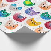 Aquarellkatzen und Freunde Geschenkpapier (Ecke)