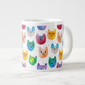 Aquarellkatzen und Freunde Jumbo-Tasse (Vorderseite Rechts)