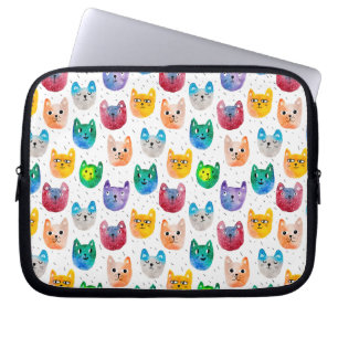 Aquarellkatzen und Freunde Laptopschutzhülle