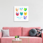 Aquarellkatzen und Freunde Leinwanddruck (Insitu (Wohnzimmer))