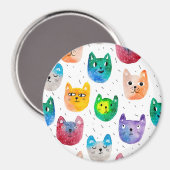 Aquarellkatzen und Freunde Magnet (Vorderseite/Rückseite)