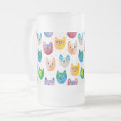 Aquarellkatzen und Freunde Mattglas Bierglas (Vorderseite Links)