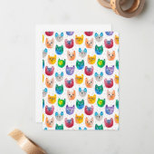 Aquarellkatzen und Freunde Mitteilungskarte (Vorderseite/Rückseite Beispiel)
