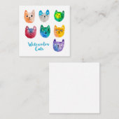 Aquarellkatzen und Freunde Mitteilungskarte (Vorne/Hinten)