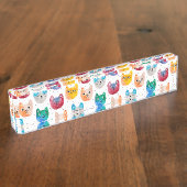 Aquarellkatzen und Freunde Namensplakette (Seite)