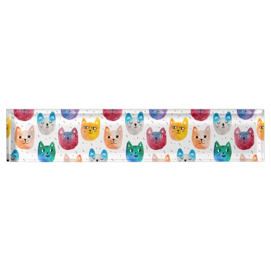 Aquarellkatzen und Freunde Namensplakette (Vorderseite)