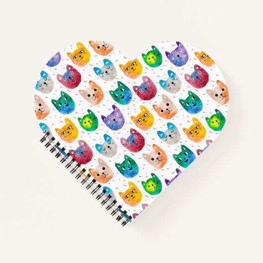 Aquarellkatzen und Freunde Notizblock (Vorderseite)