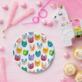 Aquarellkatzen und Freunde Pappteller (Party)