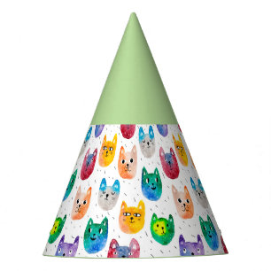 Aquarellkatzen und Freunde Partyhütchen