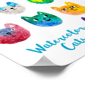 Aquarellkatzen und Freunde Poster (Ecke)
