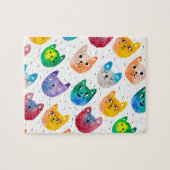 Aquarellkatzen und Freunde Puzzle (Horizontal)