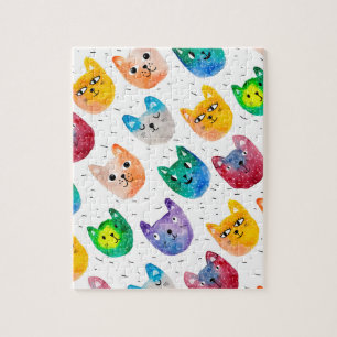 Aquarellkatzen und Freunde Puzzle