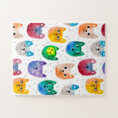 Aquarellkatzen und Freunde Puzzle (Horizontal)